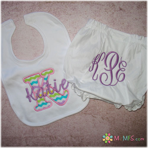 Letter with Name Bib & Monogram Bloomers
